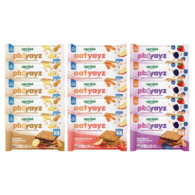 Sprout Organics, Toddler Snack Bars, Yayz Variety Pack, 15 Individual Bars 1 oz - Image 6
