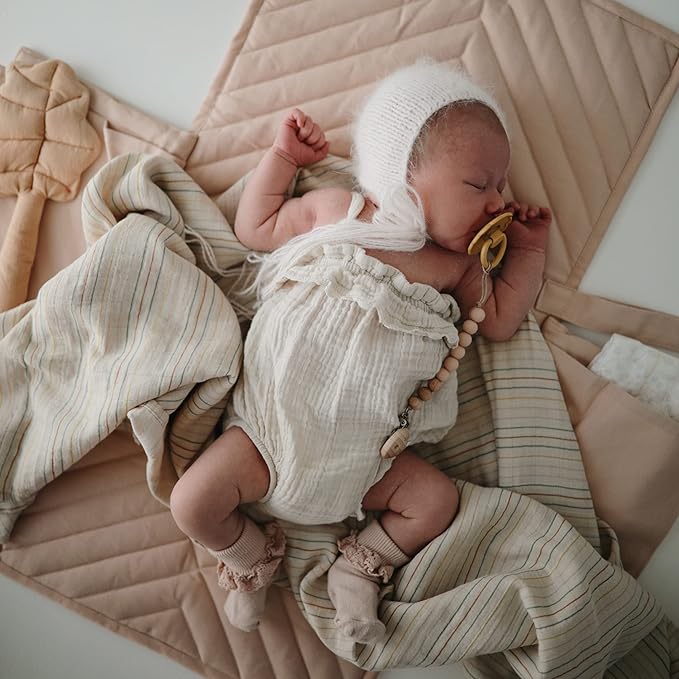 mushie Muslin Baby Swaddle Blanket | 100% Organic Cotton - Image 4