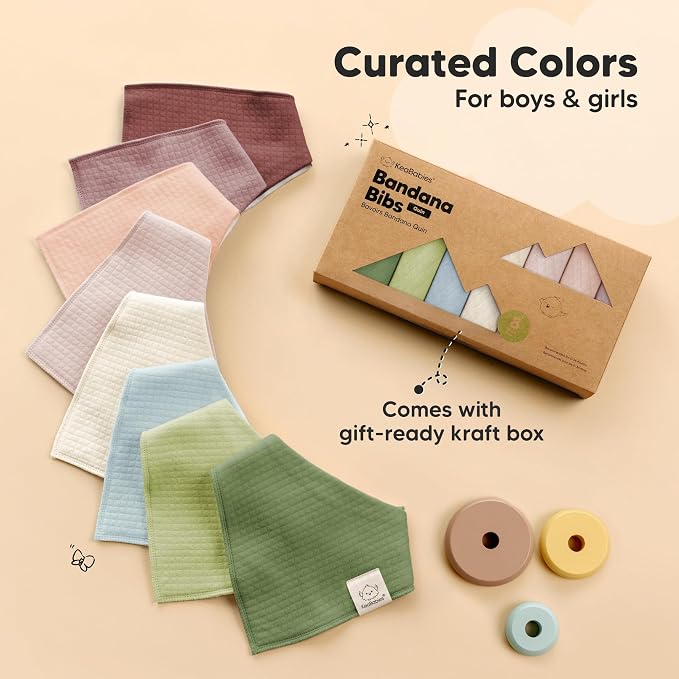 KeaBabies 8-Pack Bandana Bibs for Baby Girls, Boys - Image 9