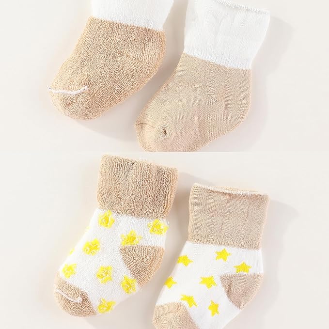 Newborn Baby Boy Girl Caps Mittens Socks Set Cotton Baby Essentials Accessories - Image 5