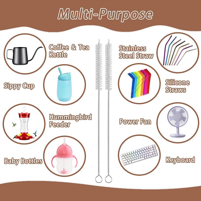 3 Pack Straw Cleaner Brush for Baby Bottles, Straw Brush Cleaner for - Image 7