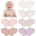 Muslin Baby Bibs, 6 Pack 100% Cotton Absorbent 360 ° Rotate Flower-Shaped by MairMore