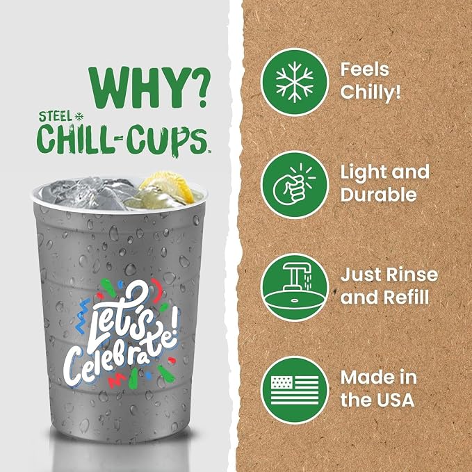 16 oz. Party Cups 'Let's Celebrate Let's Party' Design - Image 3