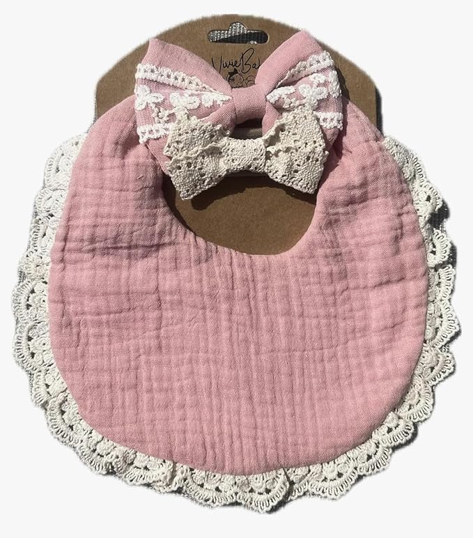 Baby Girl Gift Set, Muslin BoHo Bib by Unknown