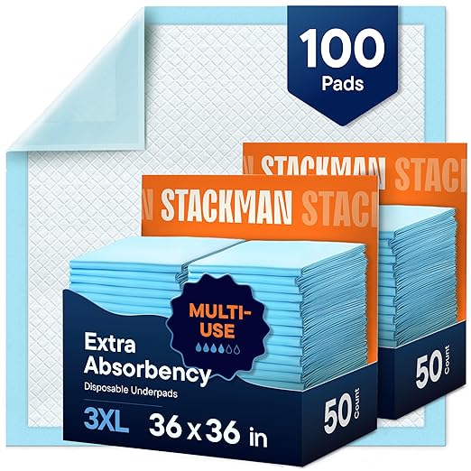 Chucks Pads Disposable Adult Incontinence Underpads 36"x36" XXXL Bed Pads – by StackMan