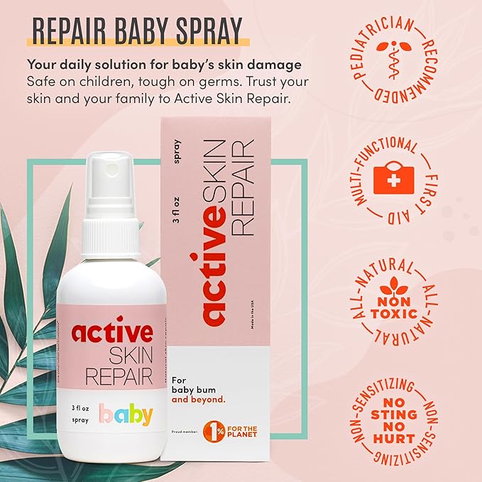 Active Skin Repair Natural, No Sting Baby Spray First Aid Safe - Image 2