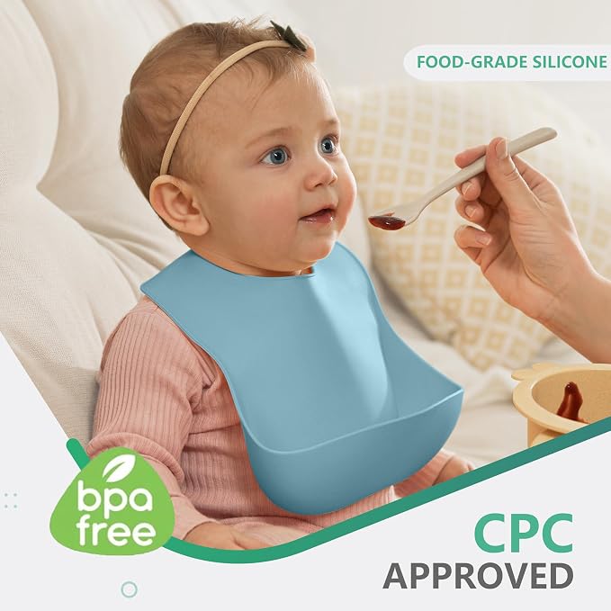 Cuddle Campus Set of 3 Silicone Bibs - Image 3