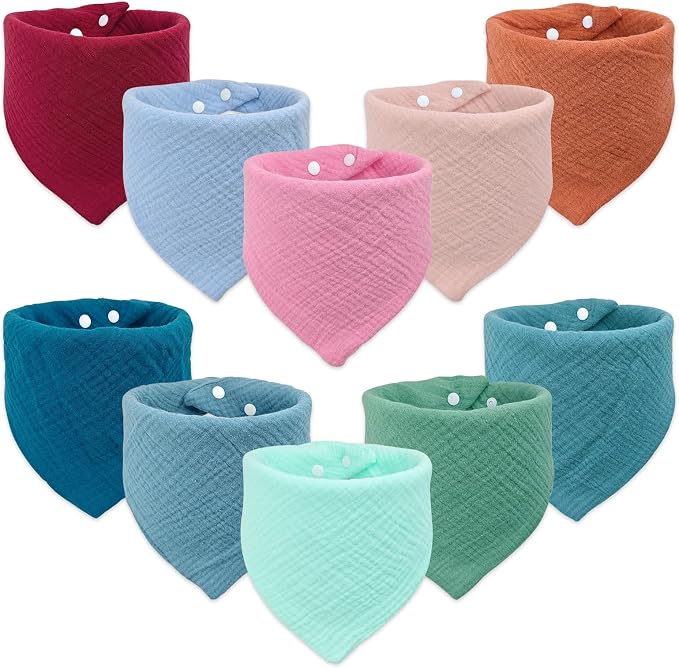 EllieHouse Baby Bibs for Girls Boys 10Pack Muslin Drool Teeth Drooling Teething by EllieHouseVIPBrandExclusive