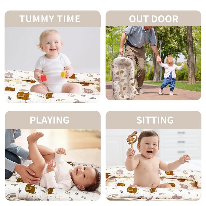 Baby Lounger, Foldable Infant Nest Pillow - Image 7