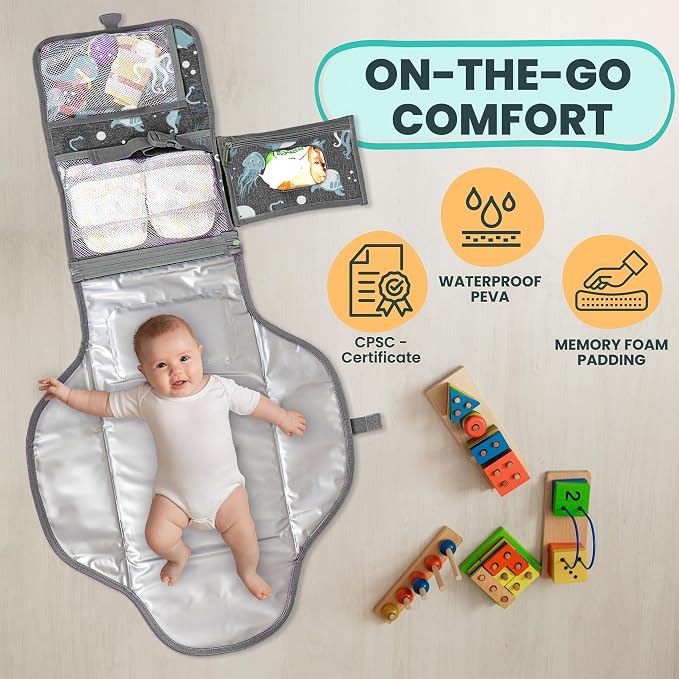 Portable Changing Pad for Baby, Travel Diaper Changing Pad for Newborn - Image 4