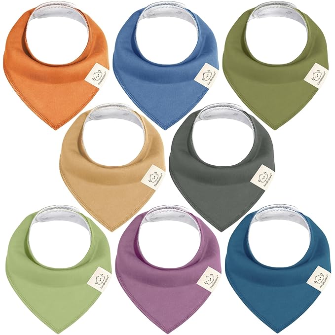 8-Pack Organic Baby Bandana Bibs by KeaBabies