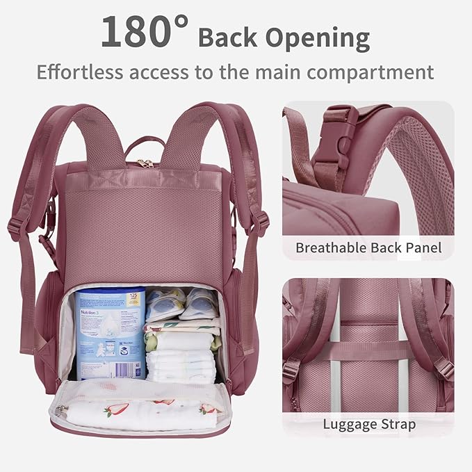 CEI-CEI Neoprene Diaper Bag Backpack Large Newborn Baby Maternity Bags - Image 4
