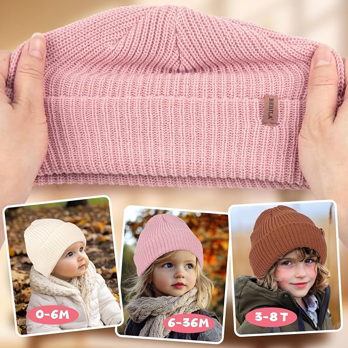 Bebila Baby Beanie Toddler Infant Winter Hats Knit Warm Caps - Image 3