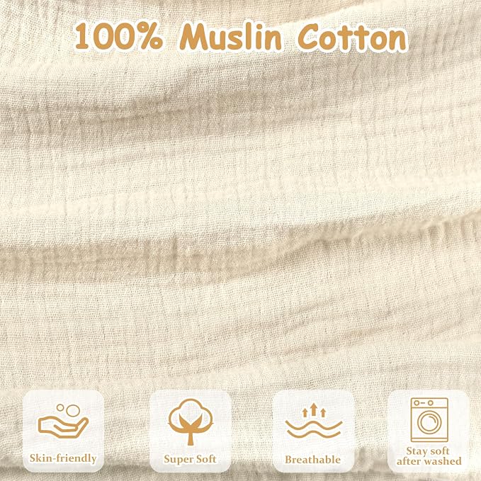 Hooyax Muslin Nursing Pillow Covers Only, Soft and Breathable Nursing Covers - Image 2