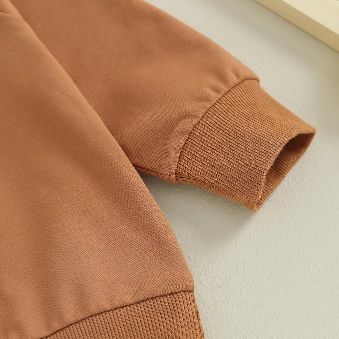Toddler Baby Boy Clothes Solid Color Long Sleeve Crewneck Sweatshirt Top Casual - Image 4