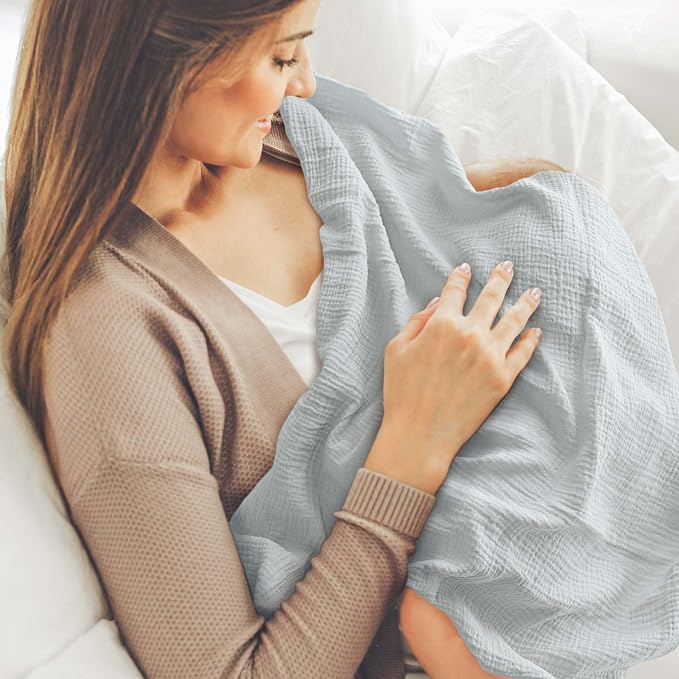 Muslin Swaddle Blankets for Newborn, 3 Pack Breathable Soft Receiving Blanket - Image 4