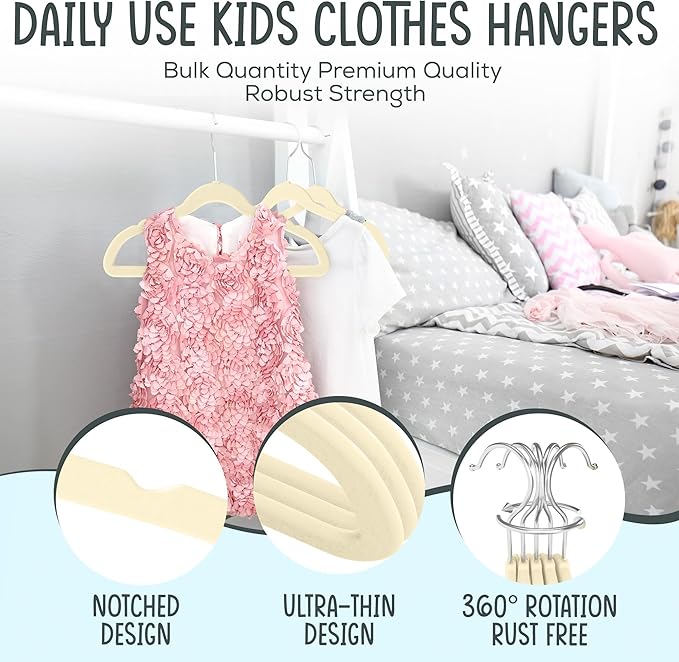 25 Premium Kids Velvet Hangers - Image 3