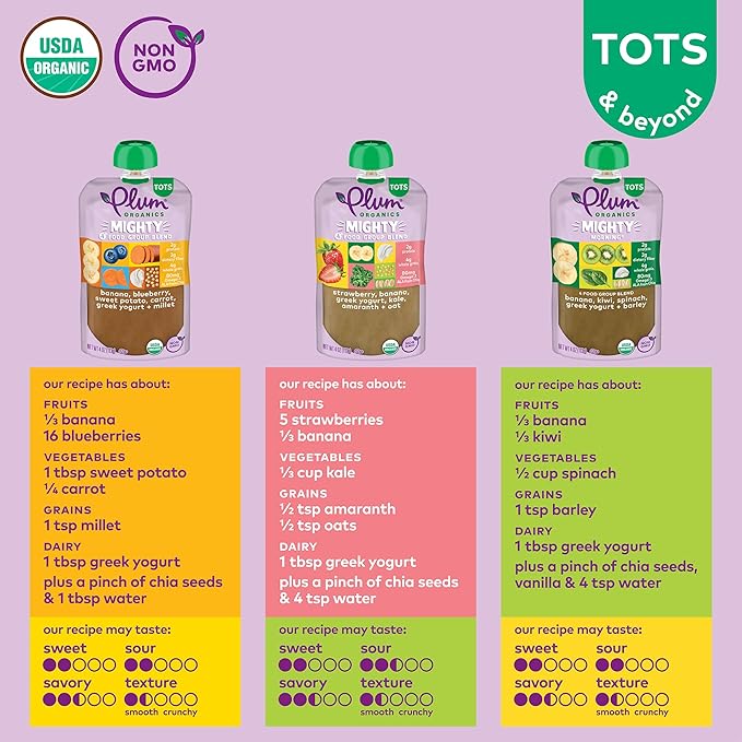 Plum Organics Variety Pack, 12+ Months – Toddler’s Taste Adventure & Sunrise - Image 3