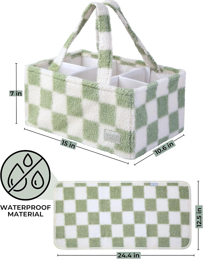 Checkered Diaper Caddy Organizer - Image 7