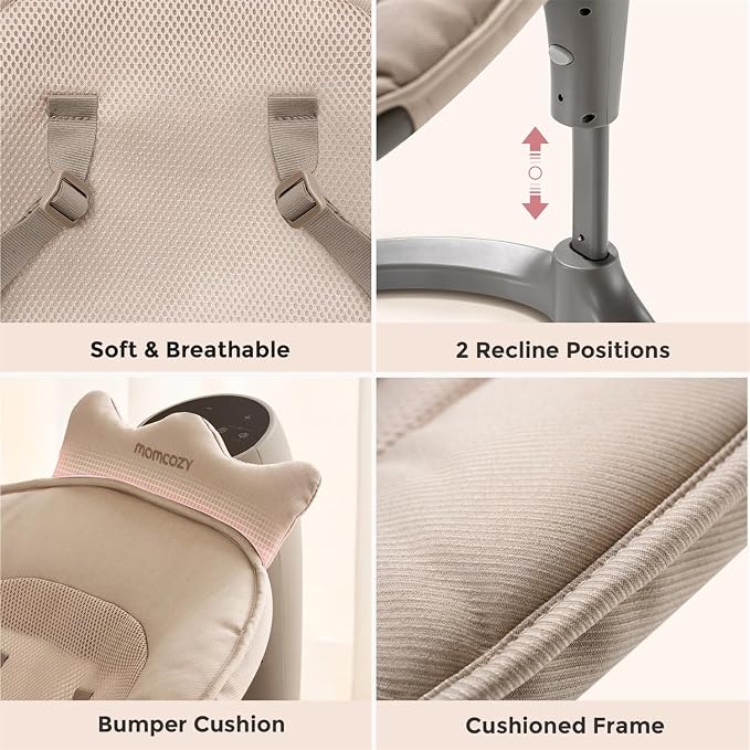 Momcozy 2-in-1 Electric Baby Swing, Dual-Arm Support System & Parent-Inspired - Image 6
