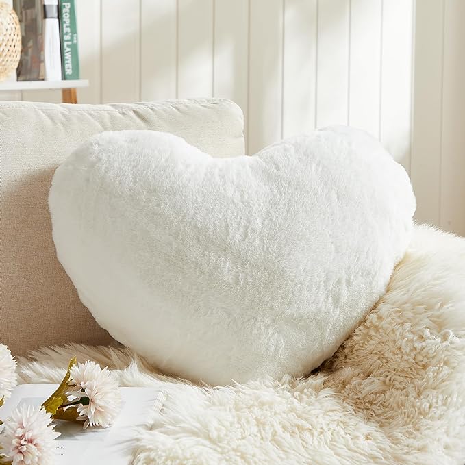 EastTree Heart Pillows, Ultra Soft Extra-Large Fluffy Pillows, Love Throw by EastTreeHomeGuide