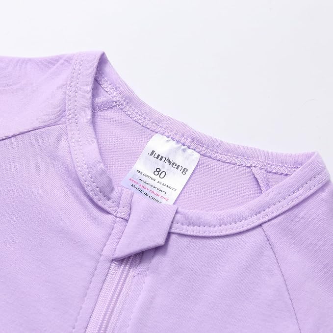 JunNeng 2 Pack Footless Long/Short Sleeve Baby Romper - Image 5