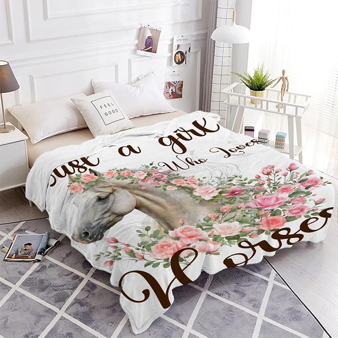 Just A Girl Who Loves Horses Blanket - Image 5