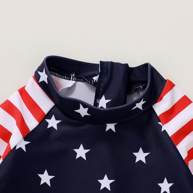 Infant Baby Girl Swimsuit One-Piece Long Sleeve Rash Guard - Image 5