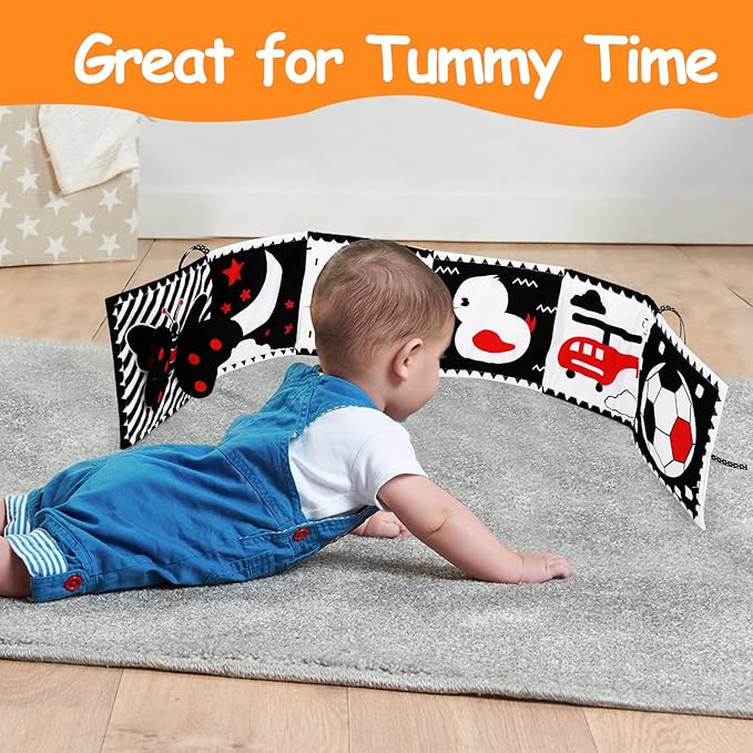 Thremhoo Black and White High Contrast Baby Toys 0-6 Months Soft Book - Image 2