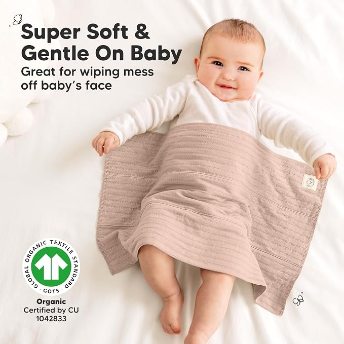 KeaBabies Organic Cotton Burp Cloths Baby Girl, Boy - Image 4