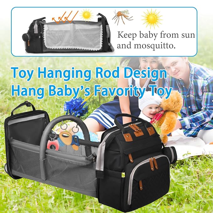 Jeryswet Baby Diaper Bags with Changing Station, Waterproof Large Capacity - Image 2