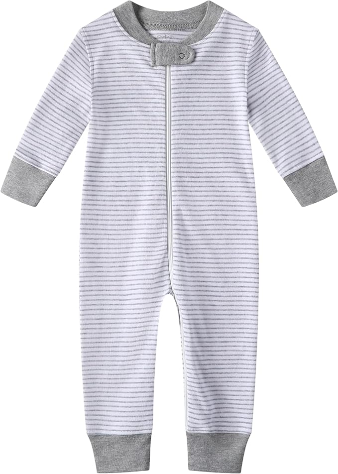 Owlivia Organic Cotton Baby Boy Girl Zip up Sleep 'N Play Pjs, Long Sleeve - Image 3