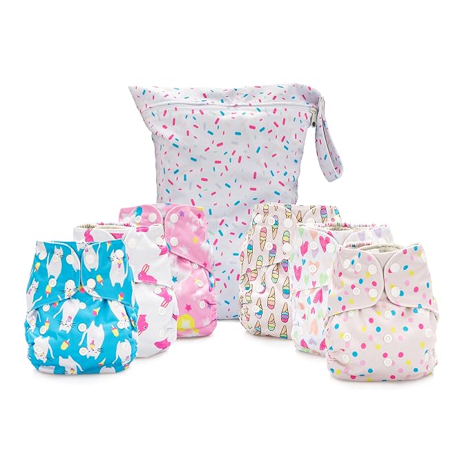 Simple Being Reusable Cloth Diapers, Double Gusset, One Size Adjustable by Simple+Being