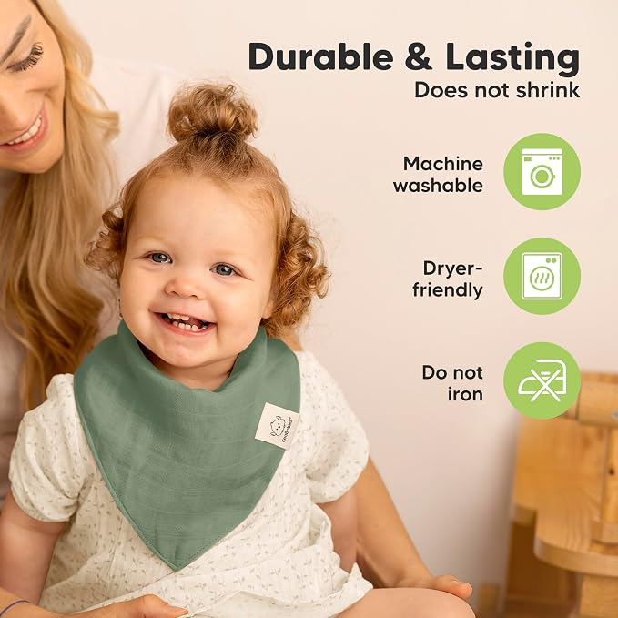 KeaBabies 8-Pack Muslin Baby Bibs - Image 5