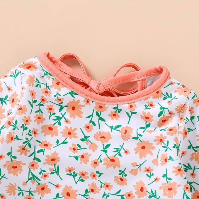 YOUNGER TREE Infant Baby Girls Swimsuit Long Sleeve Swimsuits One Piece - Image 4