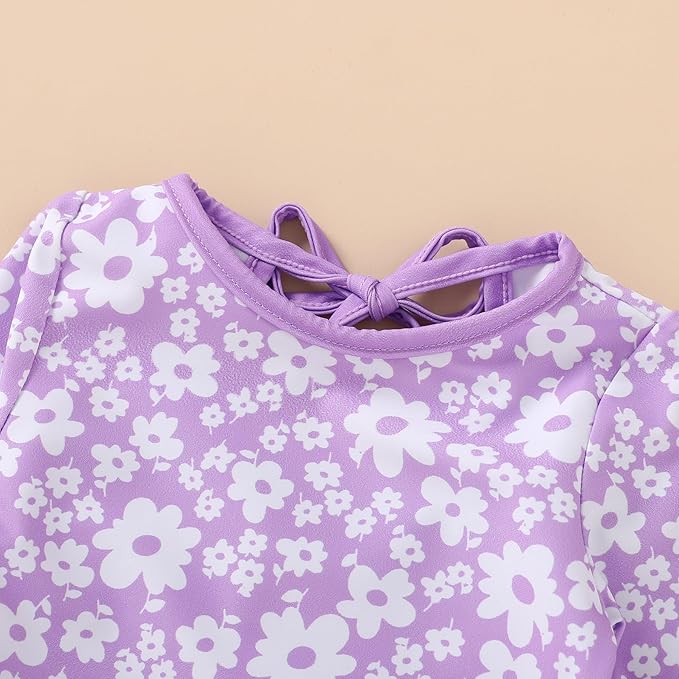 YOUNGER TREE Infant Baby Girls Swimsuit Long Sleeve Swimsuits One Piece - Image 4