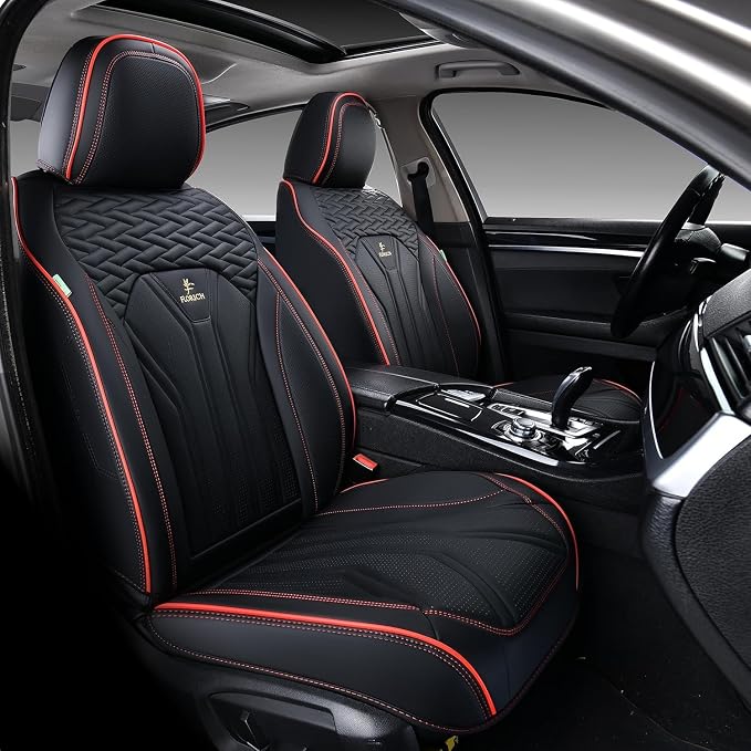 FLORICH Leather Seat Covers Full Set Car Seat Protectors 5 Seats Automotive - Image 2