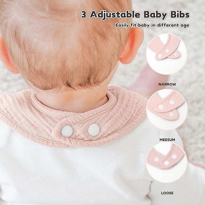 Susurration Muslin Baby Drool Bibs 6Pack Soft Square Adjustable Baby Bandana - Image 5