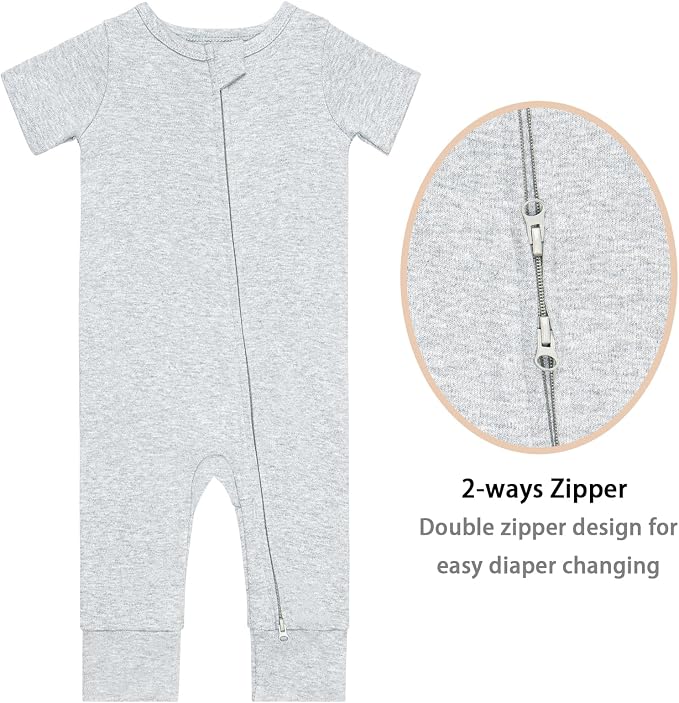 GUISBY Footless Short Sleeve Baby Pajamas - Image 2