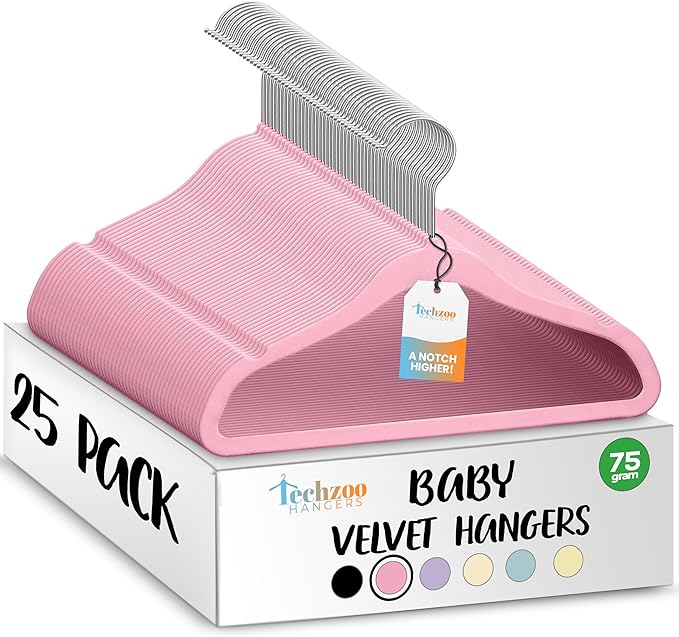 25 Premium Baby Velvet Hangers by TECHZOO