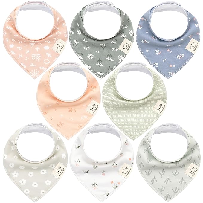 8-Pack Organic Baby Bandana Bibs by KeaBabies