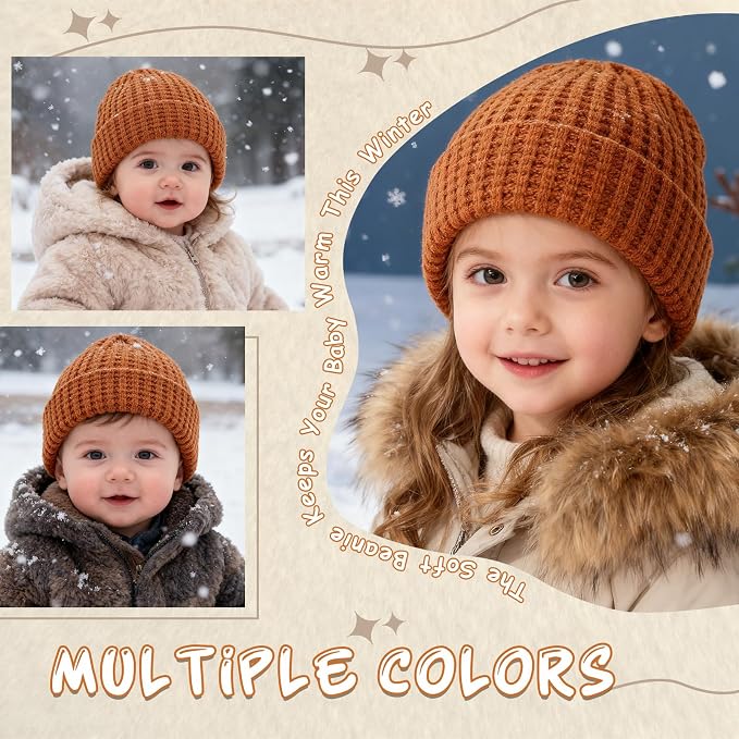 Toddler Beanie Baby Beanies for Kids Boys Winter Hat Girl Cute Kintted Beanie - Image 5