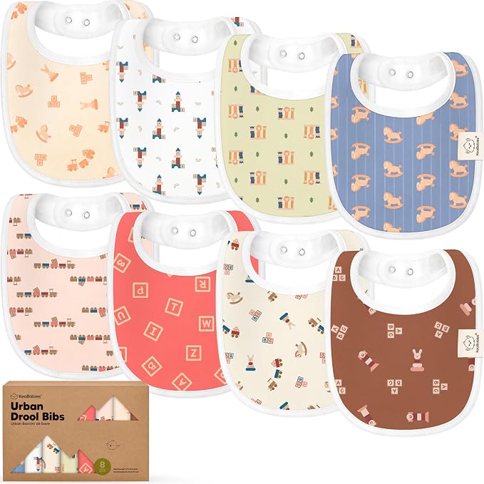 8-Pack Organic Baby Bibs for Boys, Girls by KeaBabies