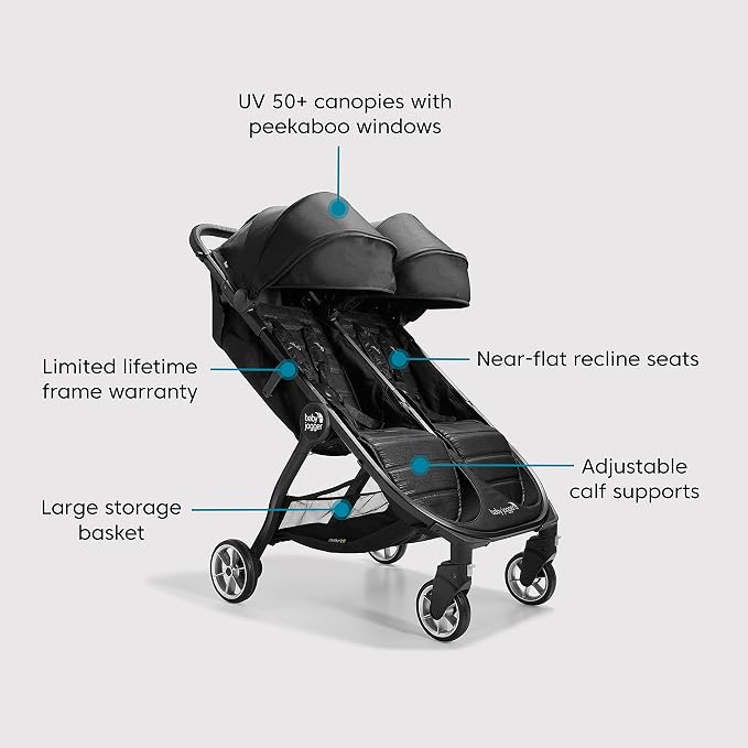 Baby Jogger City Tour 2 Double Stroller Compact & Sleek Twin Design - Image 6