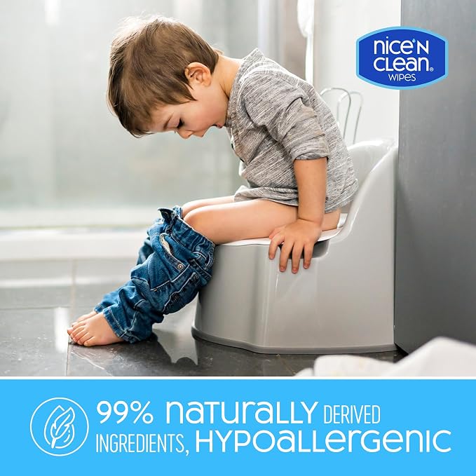 Nice 'N CLEAN Flushable Toddler Wipes 42ct | 100% Plant-Based, Unscented Wet - Image 6