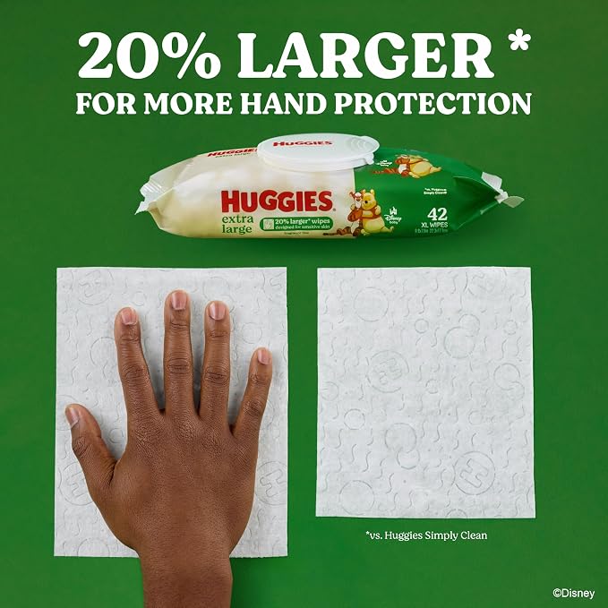 Huggies Extra Large Baby Wipes, 9 Flip-Top Packs, 378 XL Wipes Total, Packaging - Image 2