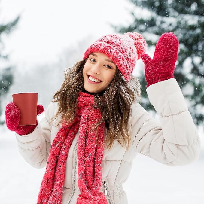 URATOT 60 Pieces 9 Ounce Disposable Paper Cups Christmas Party Cups Red Green - Image 6