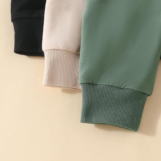 Sejardin Toddler Baby Boy Girl Pants 3 Pack Solid Color Elastic Waist Jogger - Image 6