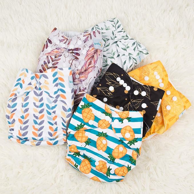 Babygoal Reusable Neutral Cloth Diapers 6 Pack - Image 6