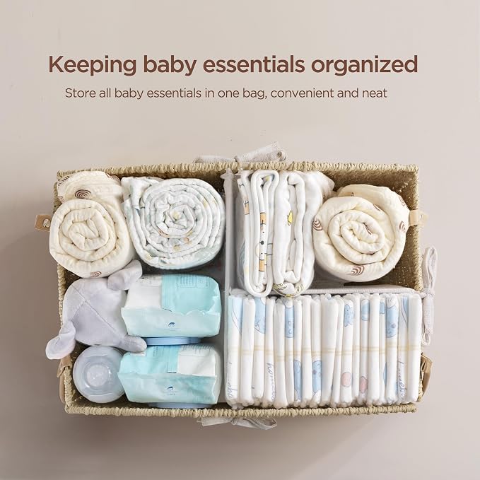 HBlife Diaper Caddy Organizer, Hand-Woven Storage Basket - Image 2
